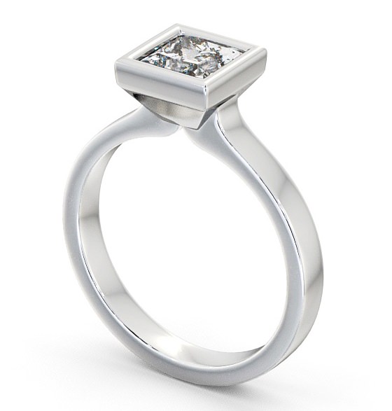 Princess Diamond Engagement Ring 18K White Gold Solitaire - Dainton ENPR18_WG_THUMB1