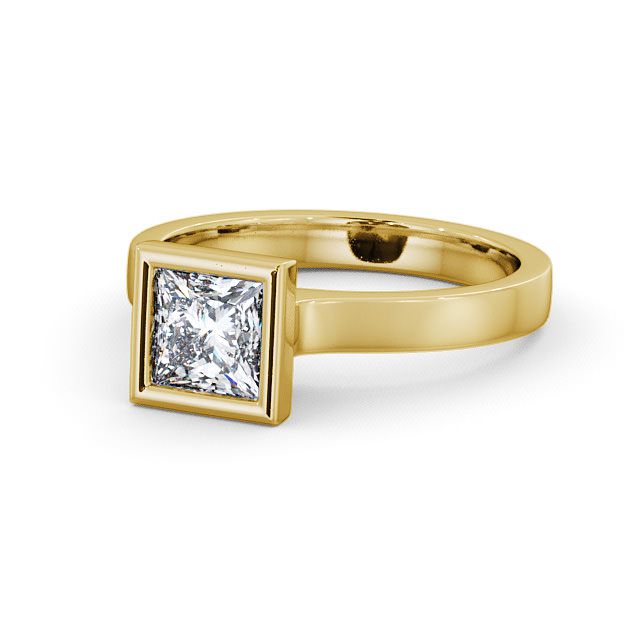 Princess Diamond Engagement Ring 9K Yellow Gold Solitaire - Dainton ENPR18_YG_FLAT