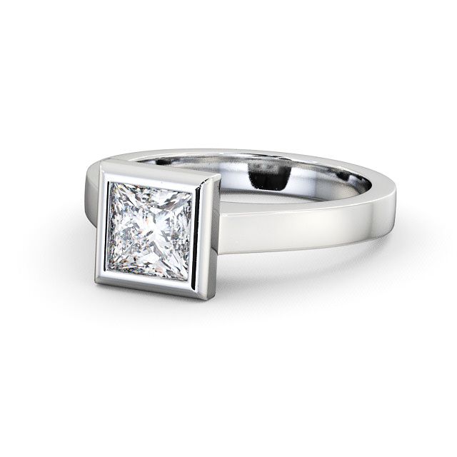 Princess Diamond Engagement Ring Platinum Solitaire - Shoreley ENPR19_WG_FLAT