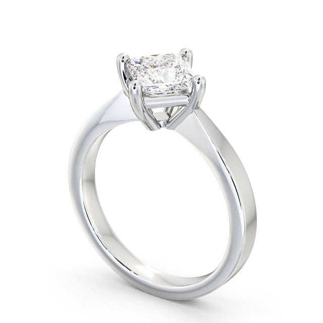 Princess Diamond Engagement Ring 18K White Gold Solitaire- Abney ENPR1_WG_SIDE