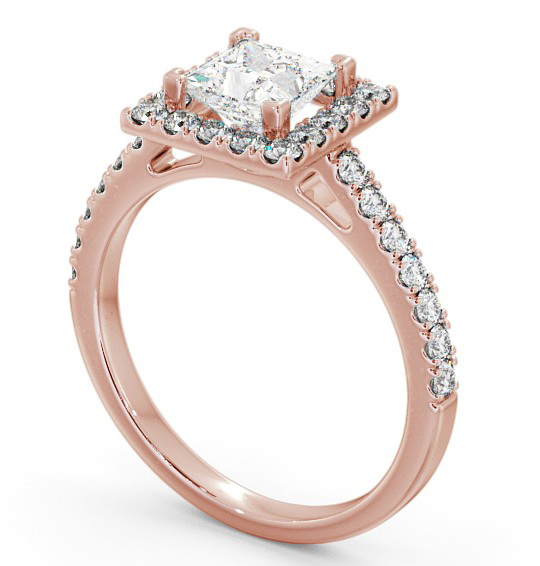 Halo Princess Diamond Engagement Ring 9K Rose Gold - Acomb ENPR20_RG_THUMB1