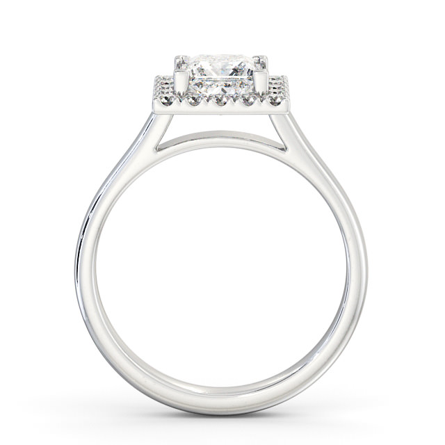 Halo Princess Diamond Engagement Ring 18K White Gold - Vale ENPR21_WG_UP