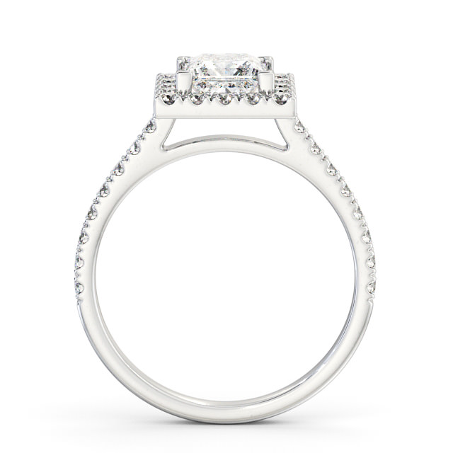 Halo Princess Diamond Engagement Ring 18K White Gold - Darland ENPR22_WG_UP