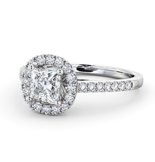  Halo Princess Diamond Engagement Ring Platinum - Ivelet ENPR27_WG_THUMB2 