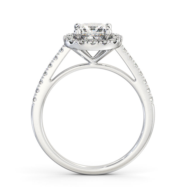 Halo Princess Diamond Engagement Ring 18K White Gold - Ivelet ENPR27_WG_UP