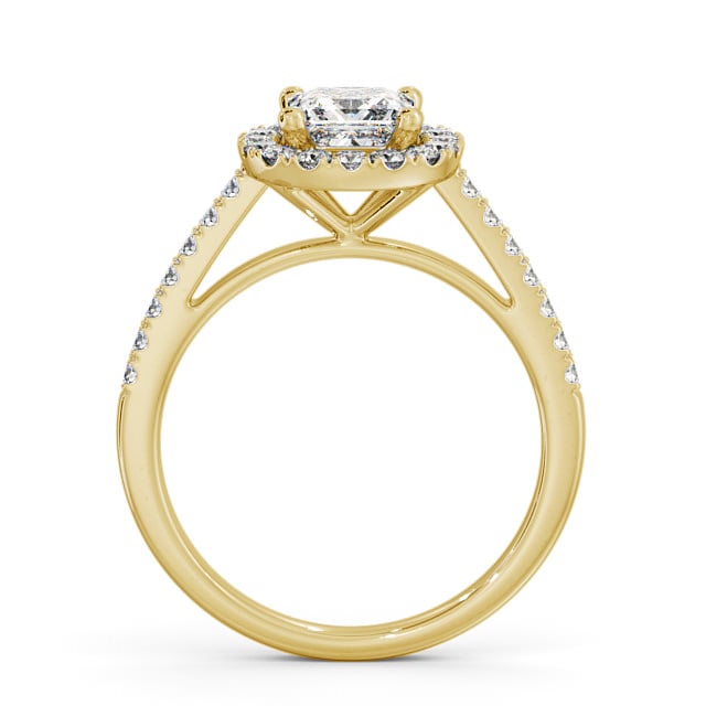 Halo Princess Diamond Engagement Ring 18K Yellow Gold - Ivelet ENPR27_YG_UP