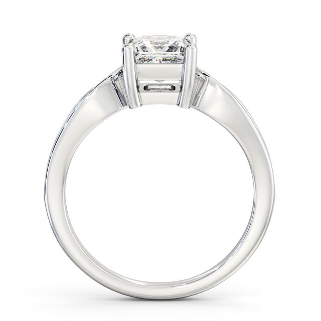 Princess Diamond Engagement Ring Platinum Solitaire With Side Stones - Ouston ENPR28_WG_UP