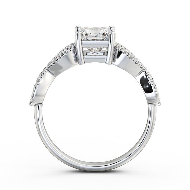 Princess Diamond Engagement Ring 9K White Gold Solitaire With Side Stones - Gianna ENPR29_WG_UP