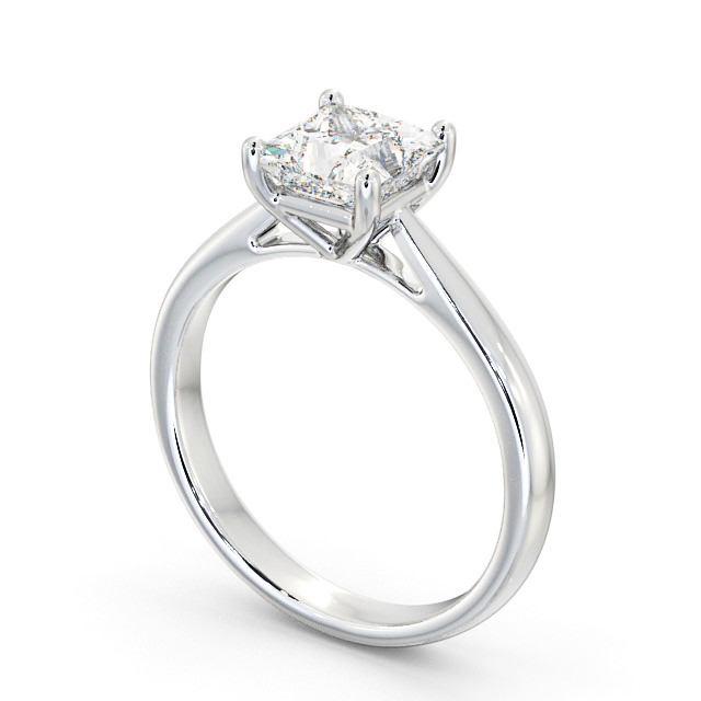 Princess Diamond Engagement Ring Platinum Solitaire - Gorgie ENPR2_WG_SIDE