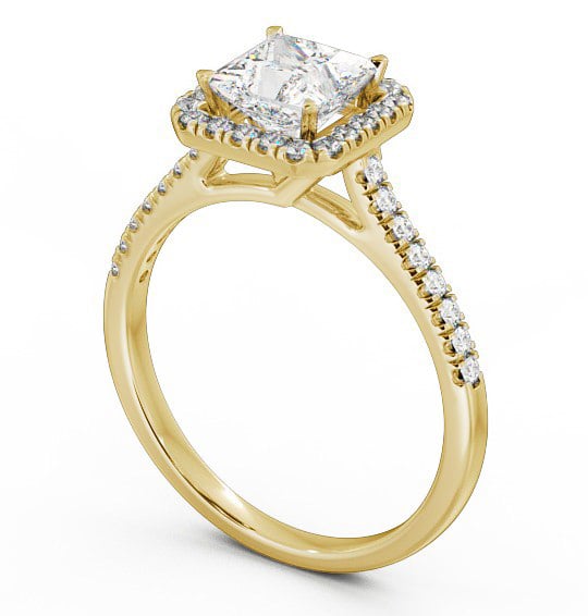  Halo Princess Diamond Engagement Ring 9K Yellow Gold - Leona ENPR30_YG_THUMB1 