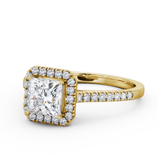  Halo Princess Diamond Engagement Ring 18K Yellow Gold - Leona ENPR30_YG_THUMB2 