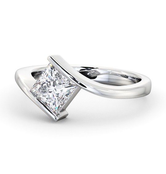  Princess Diamond Engagement Ring 18K White Gold Solitaire - Marisol ENPR32_WG_THUMB2 