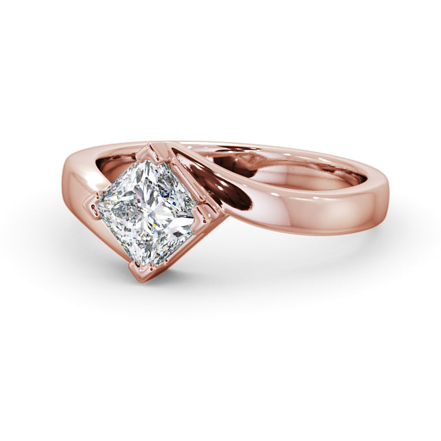 Princess Diamond Engagement Ring 9K Rose Gold Solitaire - Landore ENPR33_RG_FLAT
