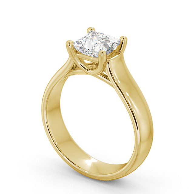 Princess Diamond Engagement Ring 9K Yellow Gold Solitaire - Lamas ENPR3_YG_SIDE
