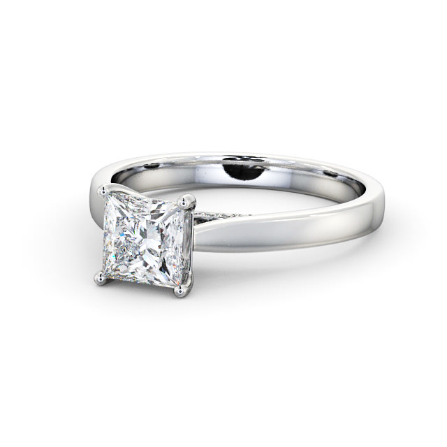 Princess Diamond Engagement Ring Palladium Solitaire - Portland ENPR41_WG_FLAT