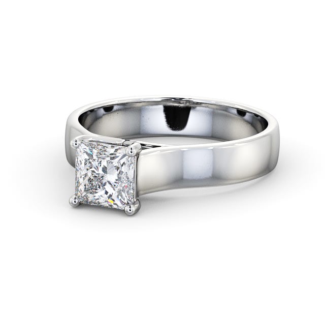 Princess Diamond Engagement Ring Palladium Solitaire - Ramona ENPR46_WG_FLAT