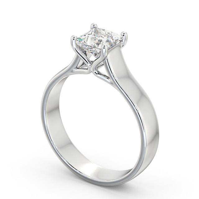 Princess Diamond Engagement Ring Palladium Solitaire - Ramona ENPR46_WG_SIDE