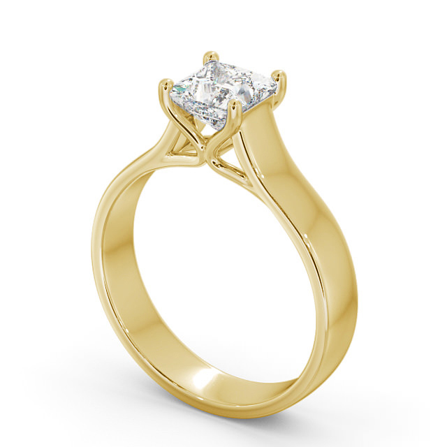 Princess Diamond Engagement Ring 18K Yellow Gold Solitaire - Ramona ENPR46_YG_SIDE