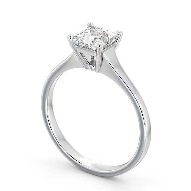 Princess Diamond Engagement Ring 9K White Gold Solitaire - Verity ENPR47_WG_SIDE