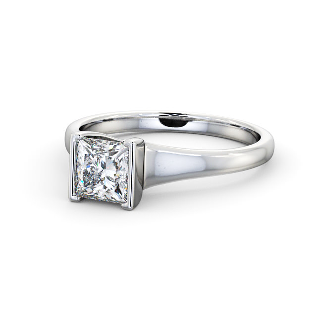 Princess Diamond Engagement Ring Palladium Solitaire - Jupiter ENPR49_WG_FLAT