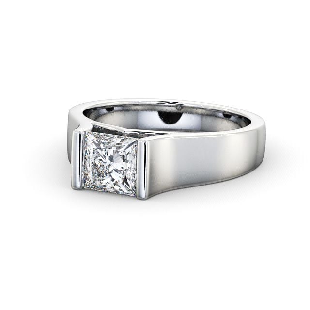 Princess Diamond Engagement Ring Platinum Solitaire - Maligar ENPR4_WG_FLAT