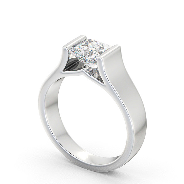 Princess Diamond Engagement Ring 9K White Gold Solitaire - Maligar ENPR4_WG_SIDE