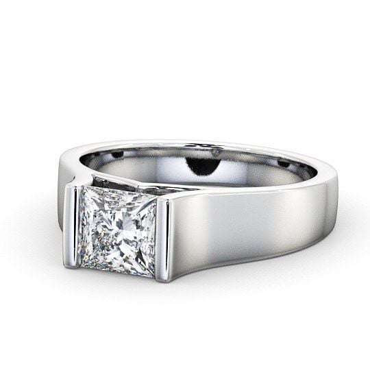  Princess Diamond Engagement Ring 18K White Gold Solitaire - Maligar ENPR4_WG_THUMB2 