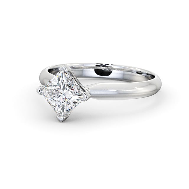 Princess Diamond Engagement Ring Palladium Solitaire - Durham ENPR50_WG_FLAT
