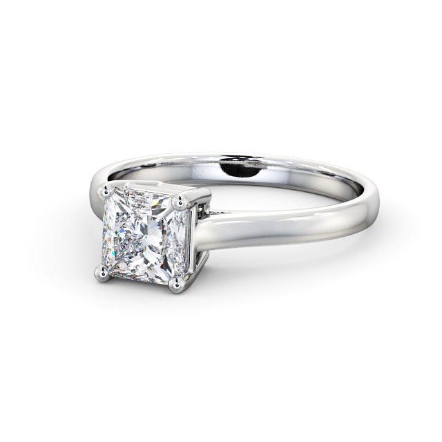 Princess Diamond Engagement Ring Platinum Solitaire - Ava ENPR51_WG_FLAT