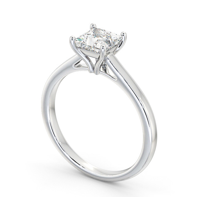 Princess Diamond Engagement Ring 18K White Gold Solitaire - Camelia ENPR52_WG_SIDE