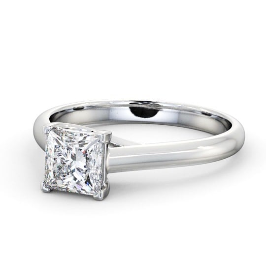  Princess Diamond Engagement Ring Platinum Solitaire - Audlem ENPR54_WG_THUMB2 