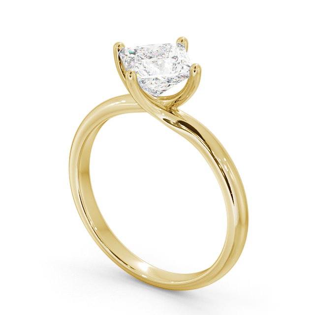 Princess Diamond Engagement Ring 18K Yellow Gold Solitaire - Sadira ENPR56_YG_SIDE