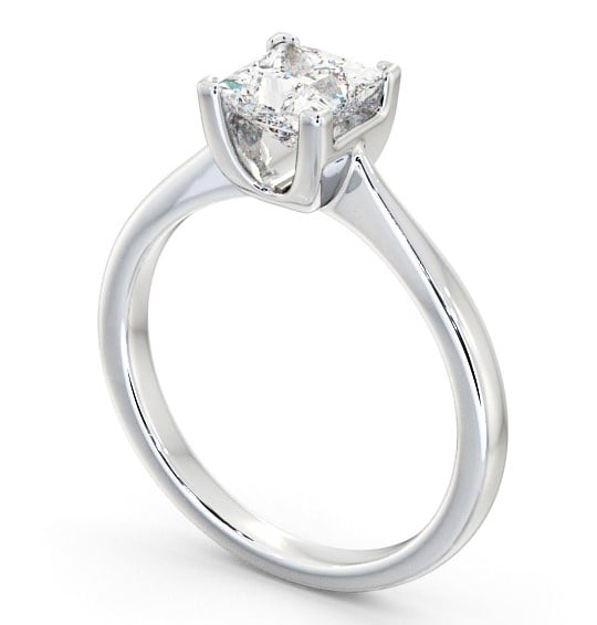  Princess Diamond Engagement Ring 18K White Gold Solitaire - Pentre ENPR57_WG_THUMB1 