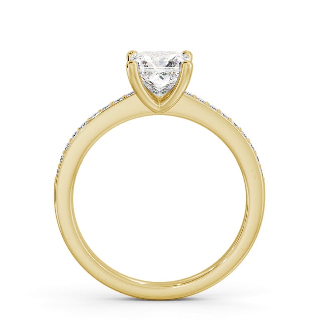 Princess Diamond Engagement Ring 18K Yellow Gold Solitaire With Side Stones - Jannika ENPR58S_YG_UP