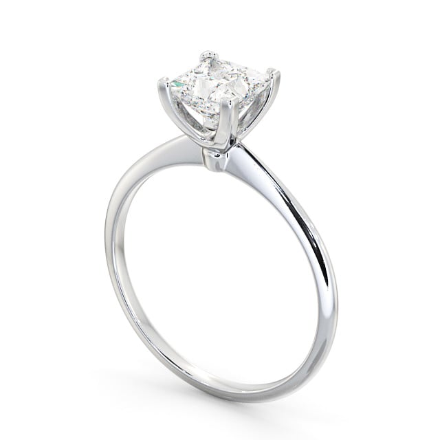 Princess Diamond Engagement Ring 18K White Gold Solitaire - Ernesta ENPR58_WG_SIDE