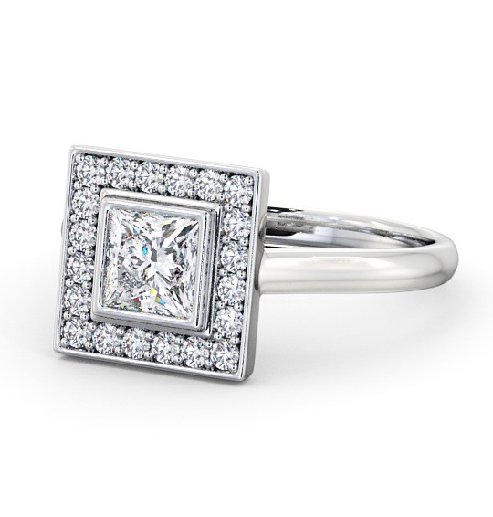  Halo Princess Diamond Engagement Ring 18K White Gold - Claudine ENPR59_WG_THUMB2 