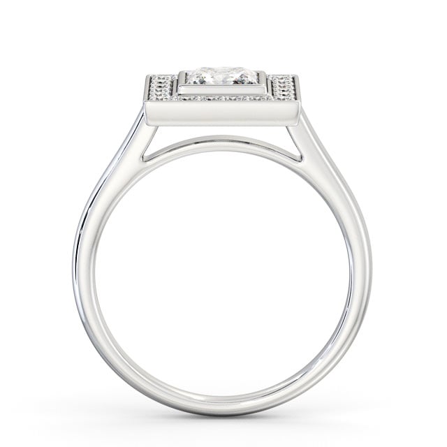 Halo Princess Diamond Engagement Ring Platinum - Claudine ENPR59_WG_UP