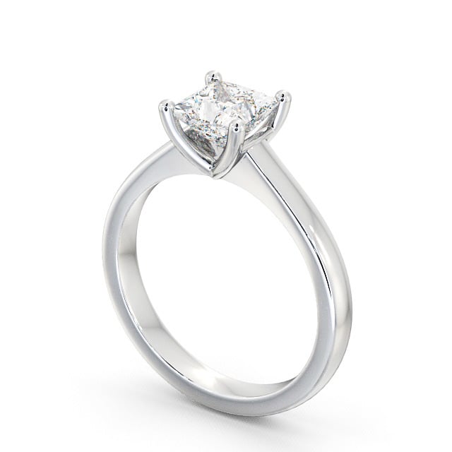 Princess Diamond Engagement Ring Palladium Solitaire - Aisby ENPR5_WG_SIDE