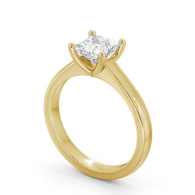 Princess Diamond Engagement Ring 18K Yellow Gold Solitaire - Aisby ENPR5_YG_SIDE