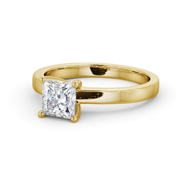 Princess Diamond Engagement Ring 18K Yellow Gold Solitaire - Padma ENPR60_YG_FLAT
