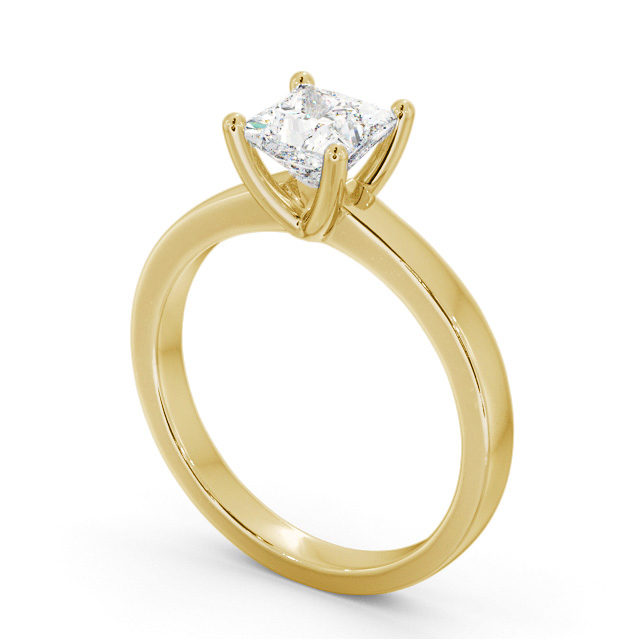 Princess Diamond Engagement Ring 18K Yellow Gold Solitaire - Padma ENPR60_YG_SIDE