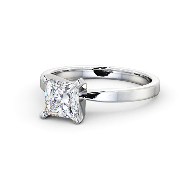 Princess Diamond Engagement Ring Platinum Solitaire - Cordola ENPR62_WG_FLAT
