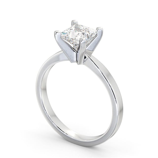 Princess Diamond Engagement Ring Platinum Solitaire - Cordola ENPR62_WG_SIDE