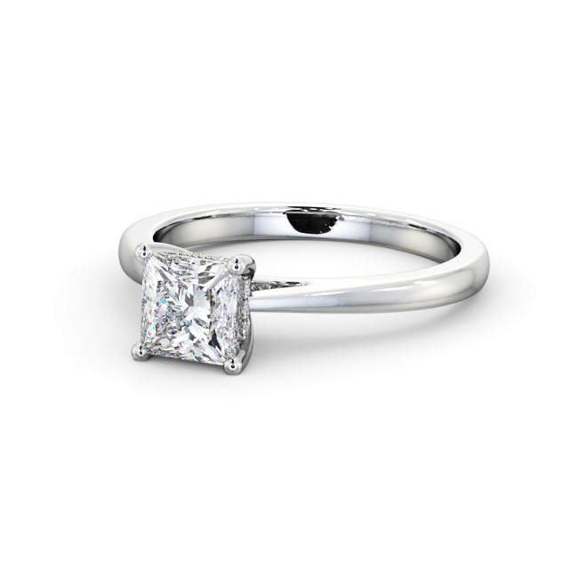 Princess Diamond Engagement Ring Palladium Solitaire - Ivegil ENPR65_WG_FLAT