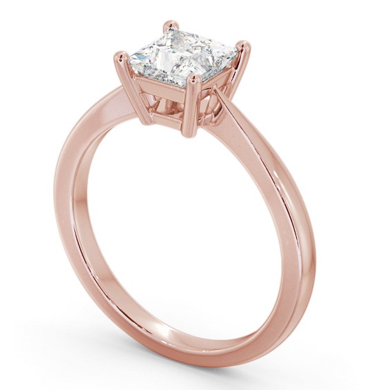 Princess Diamond Engagement Ring 18K Rose Gold Solitaire - Leziate ENPR66_RG_THUMB1