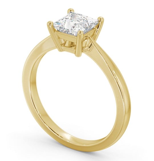 Princess Diamond Engagement Ring 18K Yellow Gold Solitaire - Leziate ENPR66_YG_THUMB1