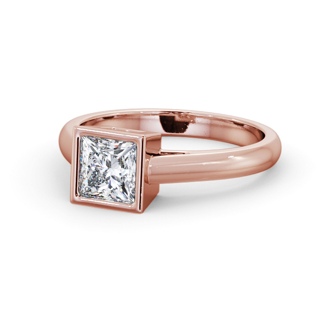Princess Diamond Engagement Ring 18K Rose Gold Solitaire - Morgana ENPR67_RG_FLAT