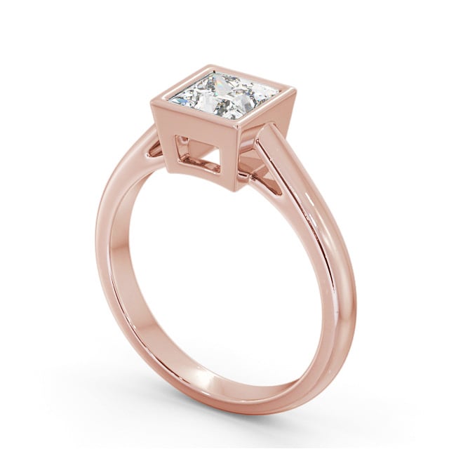 Princess Diamond Engagement Ring 18K Rose Gold Solitaire - Morgana ENPR67_RG_SIDE