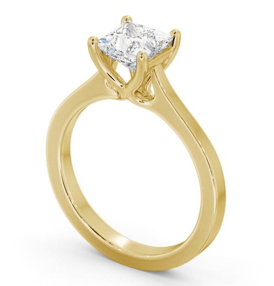  Princess Diamond Engagement Ring 18K Yellow Gold Solitaire - Luner ENPR69_YG_THUMB1 
