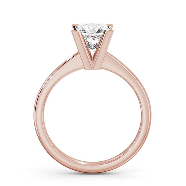 Princess Diamond Engagement Ring 9K Rose Gold Solitaire - Halsall ENPR6_RG_UP
